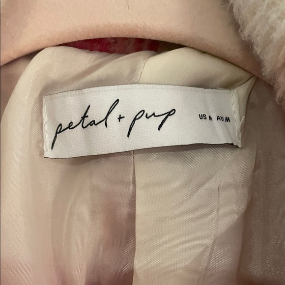 Petal and pup Pink and Cream Plaid Pea Coat - Picture 4 of 9